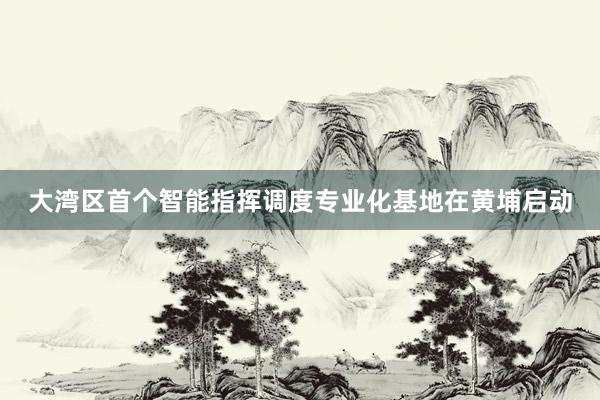大湾区首个智能指挥调度专业化基地在黄埔启动