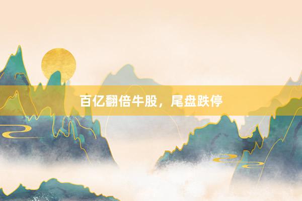 百亿翻倍牛股，尾盘跌停