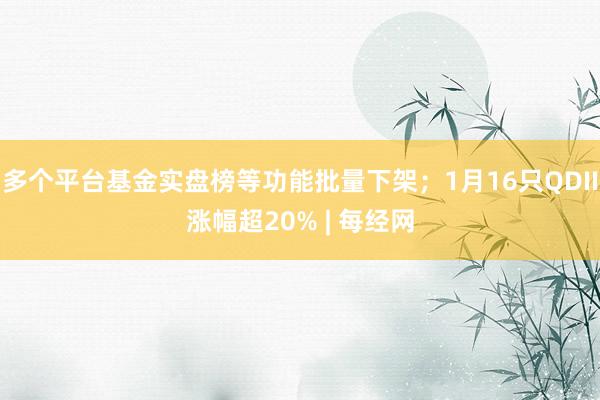 多个平台基金实盘榜等功能批量下架；1月16只QDII涨幅超20% | 每经网