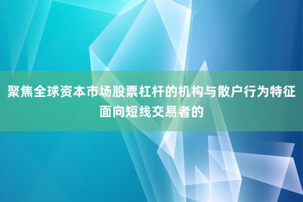 聚焦全球资本市场股票杠杆的机构与散户行为特征面向短线交易者的