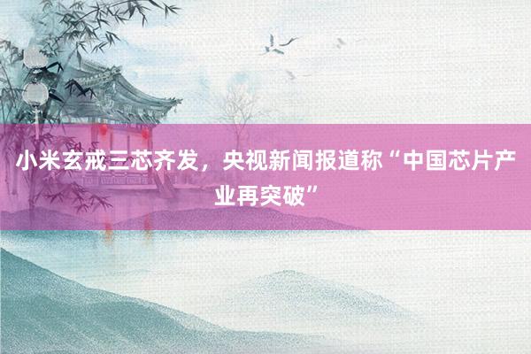 小米玄戒三芯齐发，央视新闻报道称“中国芯片产业再突破”