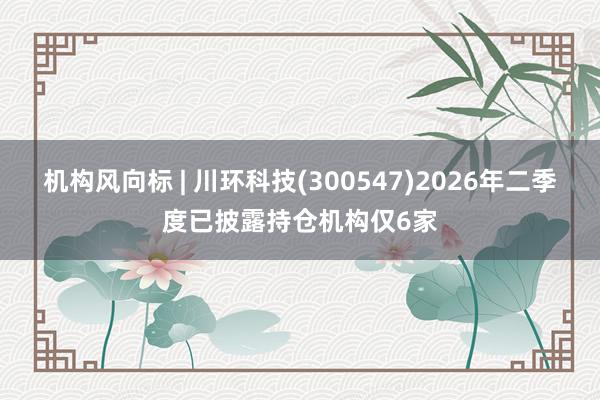 机构风向标 | 川环科技(300547)2026年二季度已披露持仓机构仅6家