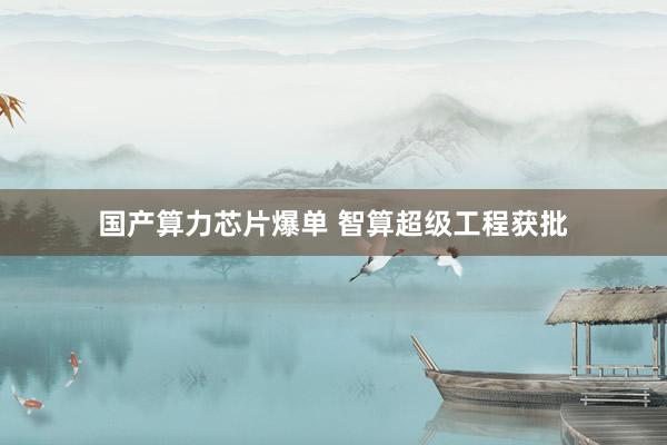 国产算力芯片爆单 智算超级工程获批