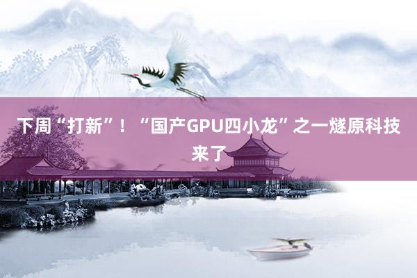 下周“打新”！“国产GPU四小龙”之一燧原科技来了