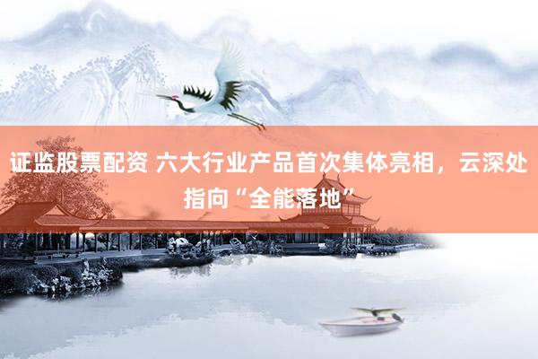 证监股票配资 六大行业产品首次集体亮相，云深处指向“全能落地”
