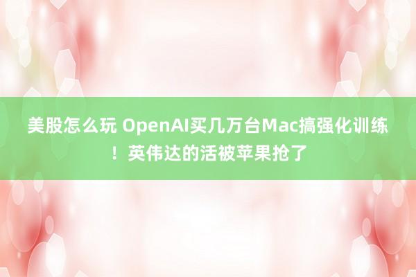 美股怎么玩 OpenAI买几万台Mac搞强化训练！英伟达的活被苹果抢了