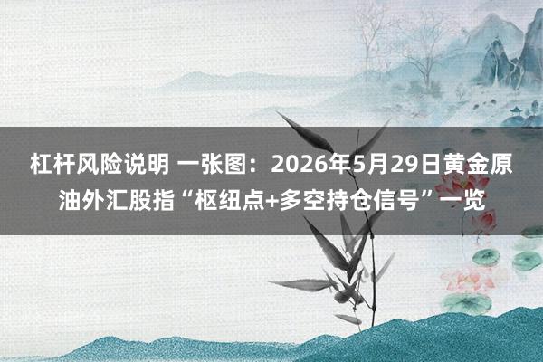 杠杆风险说明 一张图：2026年5月29日黄金原油外汇股指“枢纽点+多空持仓信号”一览