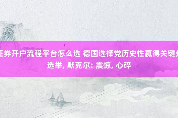 证券开户流程平台怎么选 德国选择党历史性赢得关键州选举, 默克尔: 震惊, 心碎