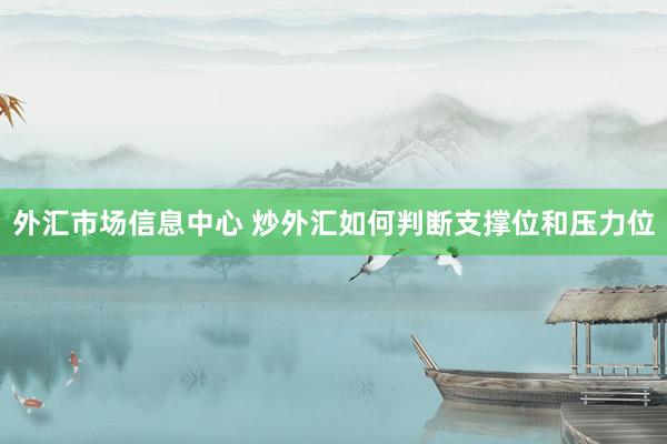 外汇市场信息中心 炒外汇如何判断支撑位和压力位