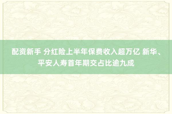 配资新手 分红险上半年保费收入超万亿 新华、平安人寿首年期交占比逾九成