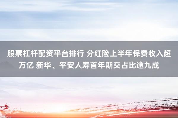 股票杠杆配资平台排行 分红险上半年保费收入超万亿 新华、平安人寿首年期交占比逾九成