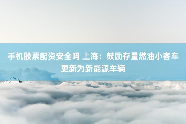 手机股票配资安全吗 上海：鼓励存量燃油小客车更新为新能源车辆